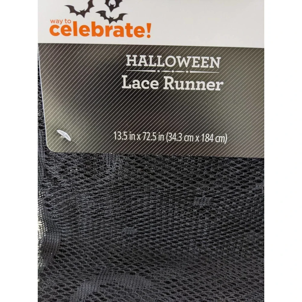 new Halloween Black Lace Table Runners haunted house trees party table linen